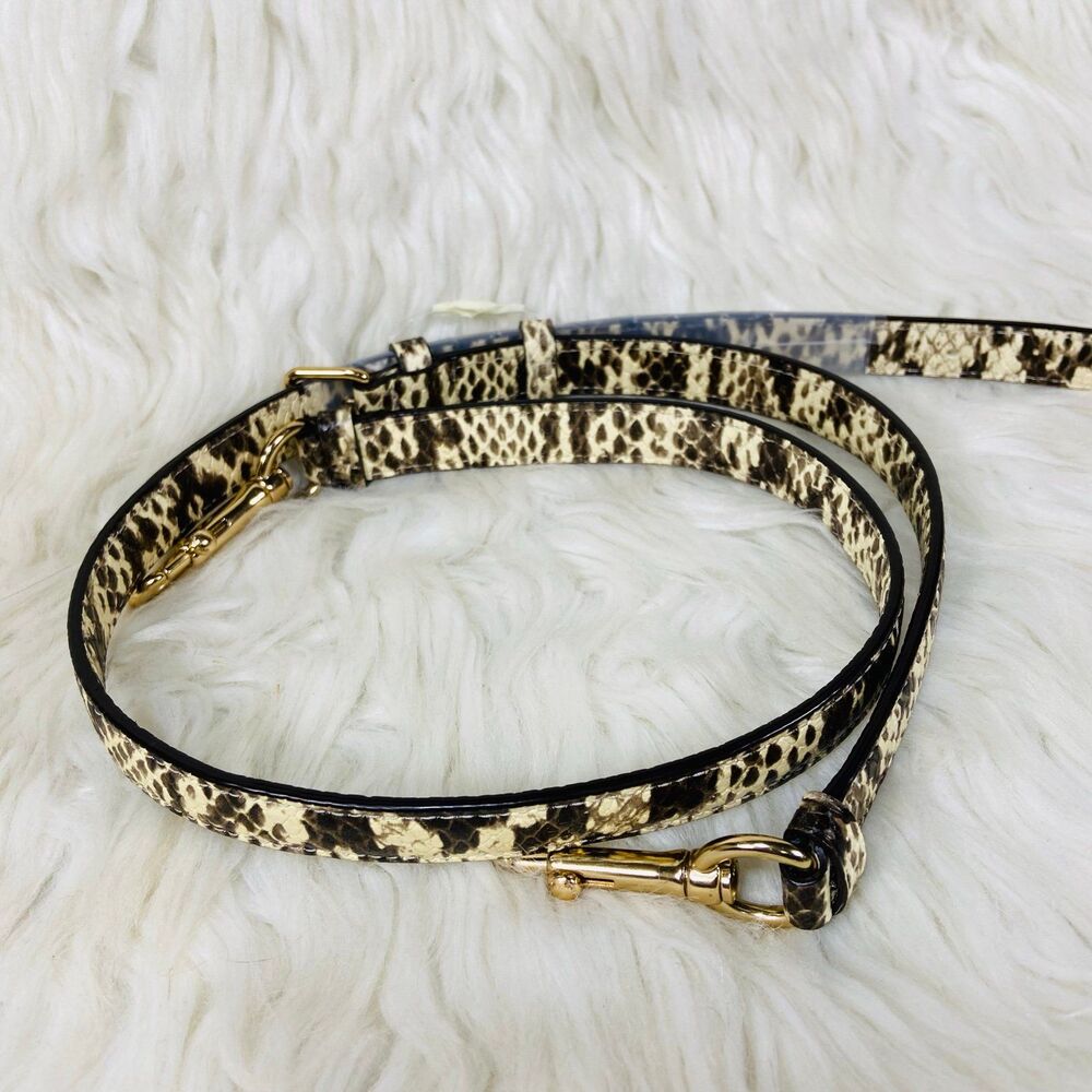 Coach Snake Print Crossbody Strap in Black, Cream, Gold